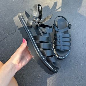 black sandals